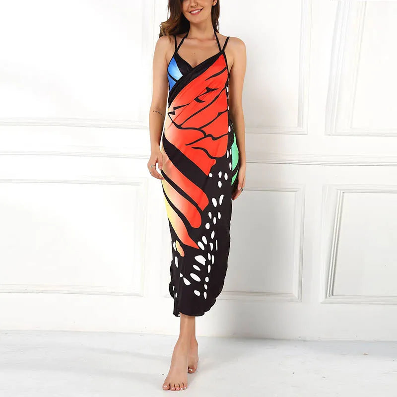 2024 Sexy Butterfly Print Cover Up