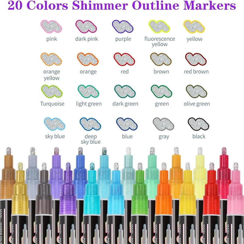 SparkleFlow™ Shimmer Magic Markers
