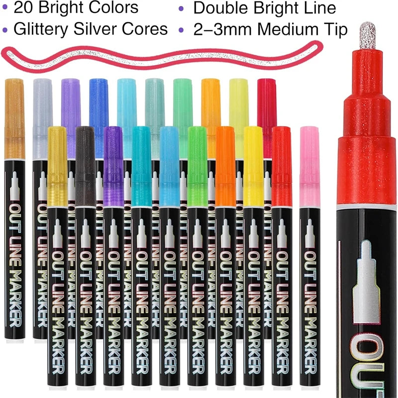 SparkleFlow™ Shimmer Magic Markers
