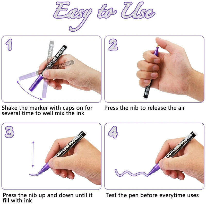 SparkleFlow™ Shimmer Magic Markers