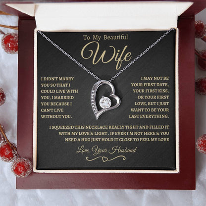 To My Beautiful Wife Forever Love Necklace - BG