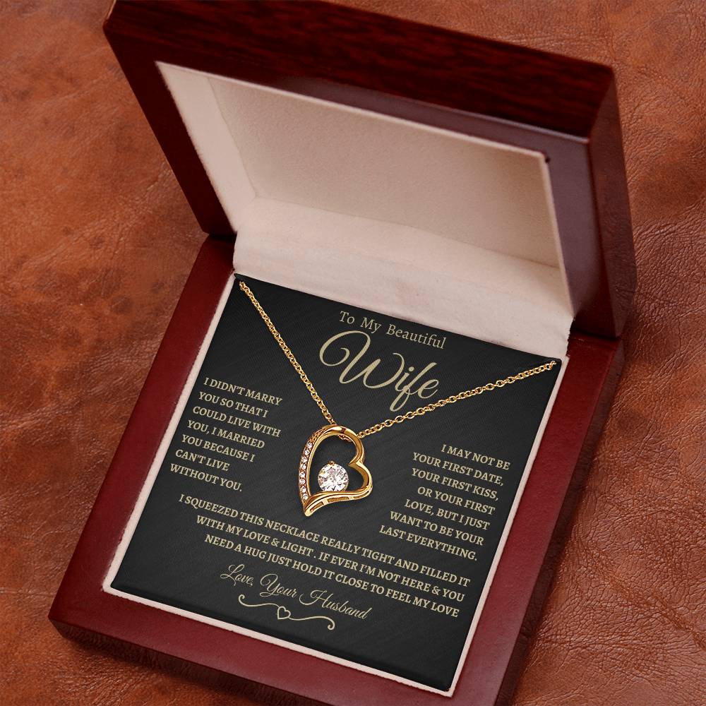 To My Beautiful Wife Forever Love Necklace - BG