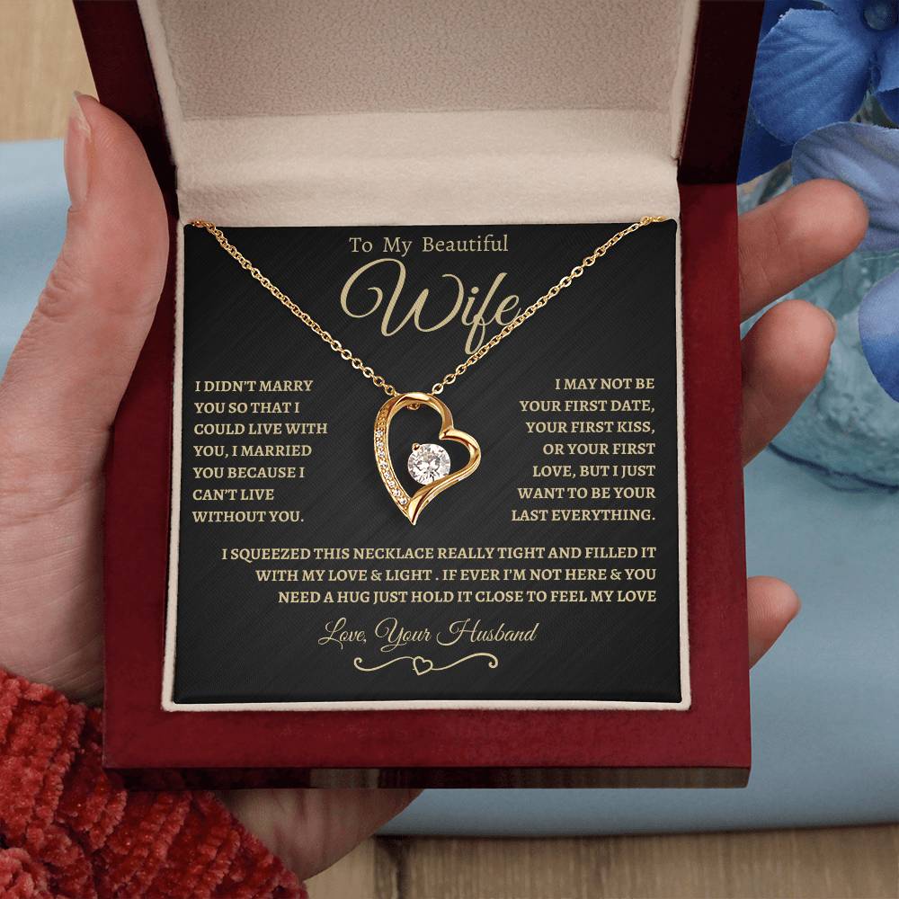 To My Beautiful Wife Forever Love Necklace - BG