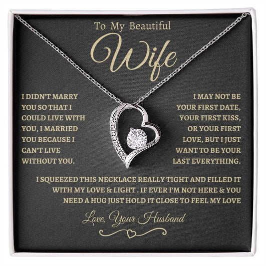 To My Beautiful Wife Forever Love Necklace - BG