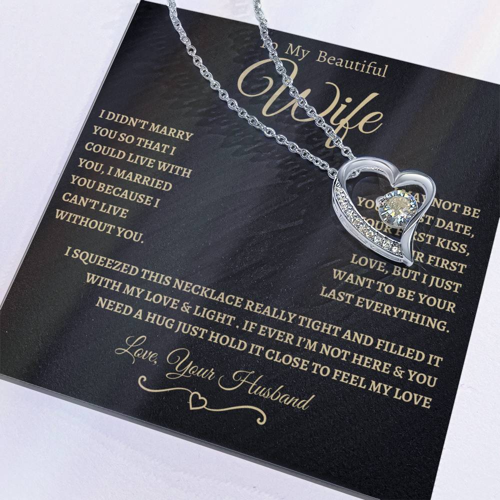 To My Beautiful Wife Forever Love Necklace - BG