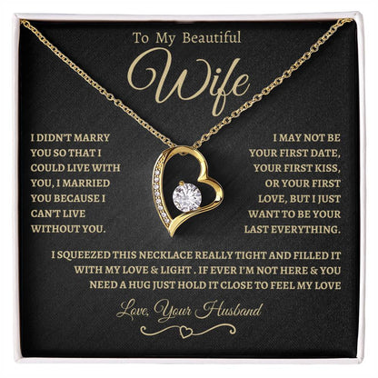 To My Beautiful Wife Forever Love Necklace - BG