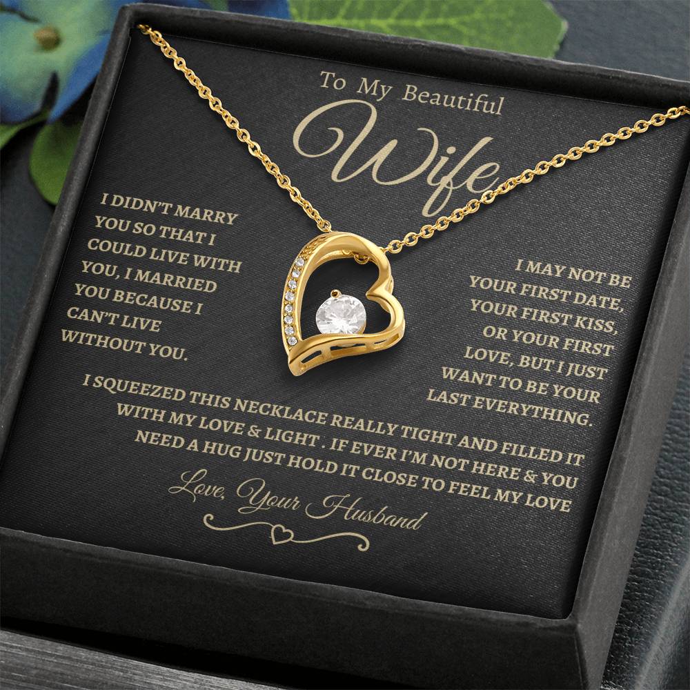 To My Beautiful Wife Forever Love Necklace - BG